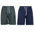 thumbnail image 1 of iBerryNY Mens Swim Trunks Quick Dry Cargo Shorts w/ Mesh Lining, 2 Pairs, Navy/Olive, Large, 1 of 4