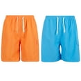 thumbnail image 1 of iBerryNY Mens Swim Trunks Quick Dry Cargo Shorts w/ Mesh Lining, 2 Pairs, Orange/Turquoise, Medium, 1 of 5