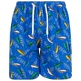 thumbnail image 1 of iBerryNY Mens Swimming Shorts, 3 Pockets Cargo Adult Trunks, Mesh Lining, Color Sharks, Medium, 1 of 4