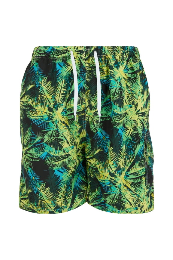 Mens Swimming Trunks Adult Male Shorts Cargo Pockets Mesh Lining, Weed, X-Large