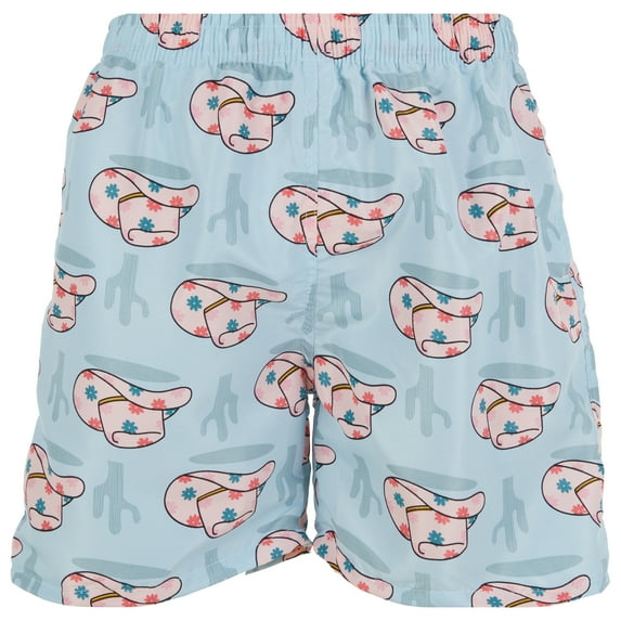 iBerryNY Mens Swimming Trunks, Beach Shorts Swim Suit for Men, 2 Pockets Mesh Lining, Cowboy Hat, Large