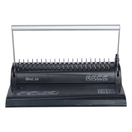 SircleCorp Manual 8 Sheets Punched Comb Binding Machines with Waste Tray, Black