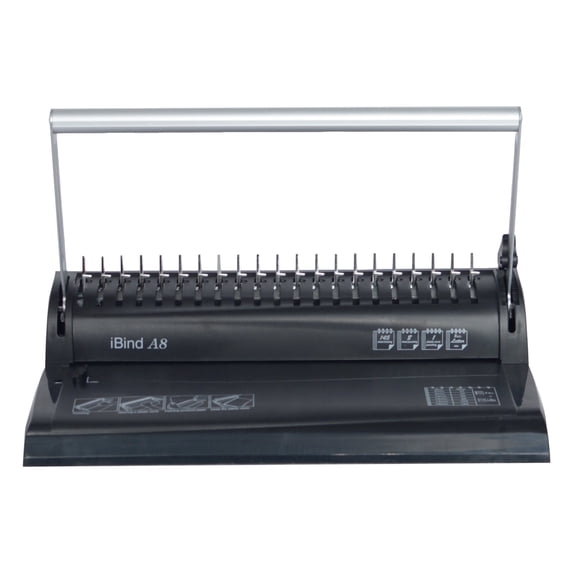 SircleCorp Manual 8 Sheets Punched Comb Binding Machines with Waste Tray, Black
