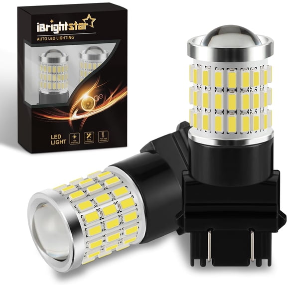 iBrightstar 3157 LED Bulb White, 4157 3156 LED Reverse Light Bulbs Super Bright for Tail Brake Lights Backup Lights Turn Signal Lights, 2 Pack