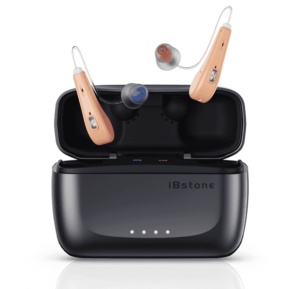 iBstone Edge BTE Hearing Aids for Seniors, IP67 Waterproof, Fast Charging, Long Battery Life