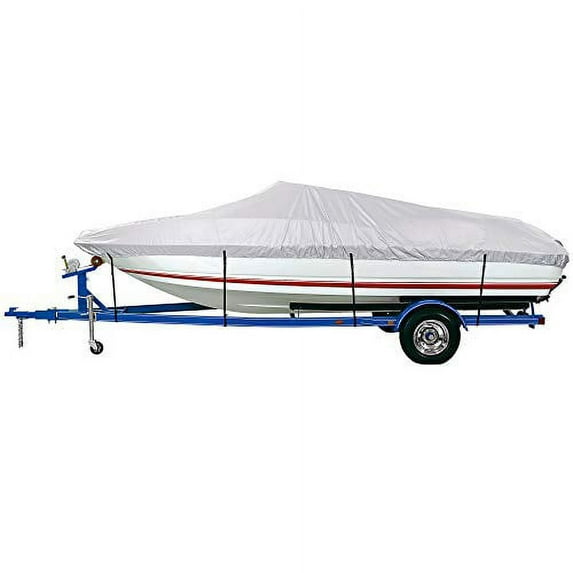 iCOVER Heavy Duty Waterproof Boat Cover, Fits V-Hull,Fish&Ski,Pro-Style,Fishing