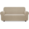 thumbnail image 1 of iCOVER One Piece High Stretch Couch Cover, Large Sofa Slipcover, fit seat with 60 to 80 inches, Machine Washable Spandex Jacquard Fabric, Non-Slip Furniture Protector (Sand), 1 of 5