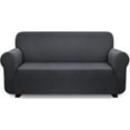 thumbnail image 1 of iCOVER One Piece High Stretch Couch Cover, Large Sofa Slipcover, fit seat with 60 to 80 inches, Machine Washable Spandex Jacquard Fabric, Non-Slip Furniture Protector (Dark Gray), 1 of 5