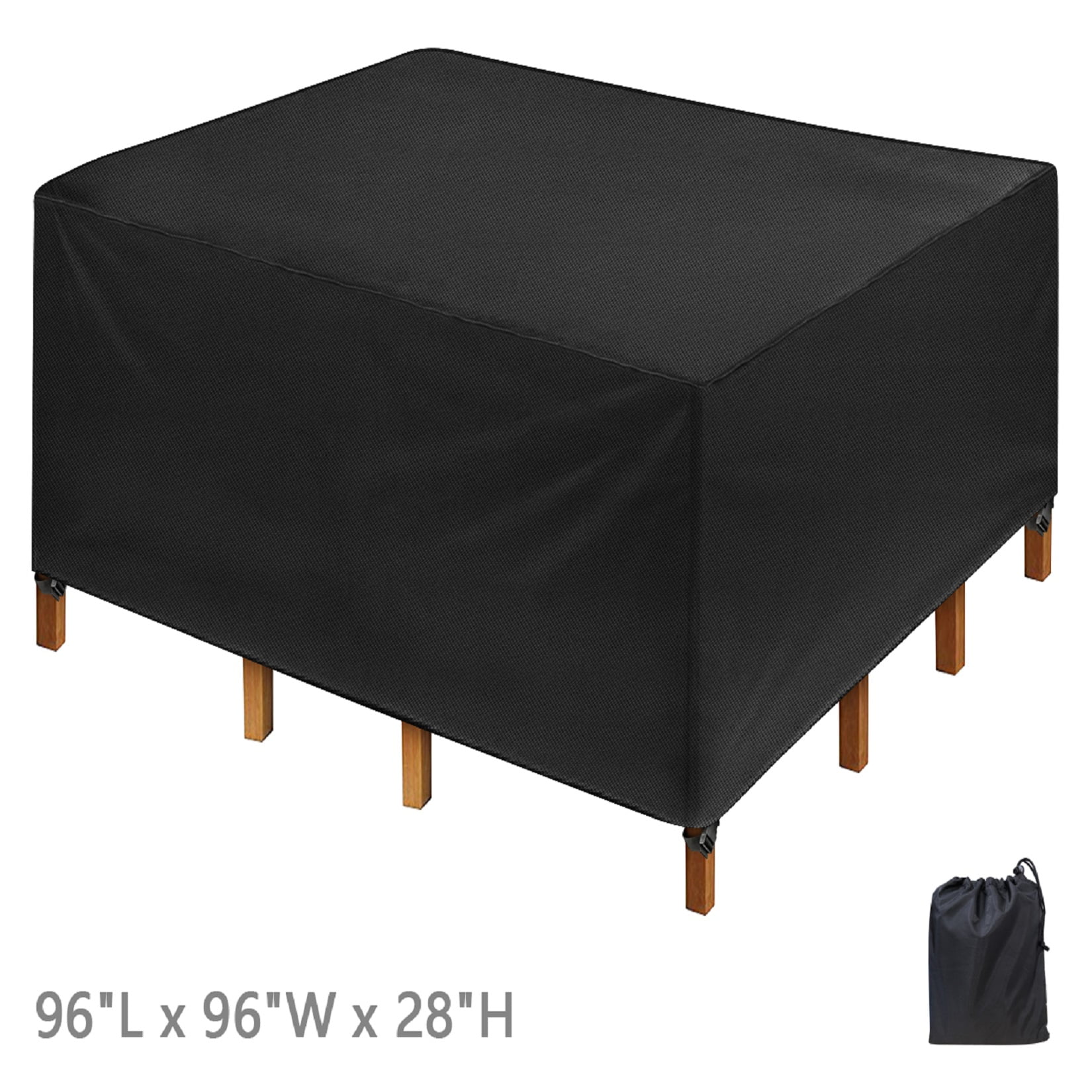 iCOVER Patio Table Cover, Square Patio Furniture Cover, Drawstring And