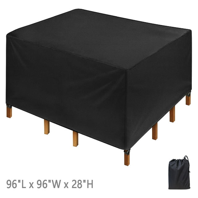 iCOVER Patio Table Cover, Square Patio Furniture Cover, Drawstring And
