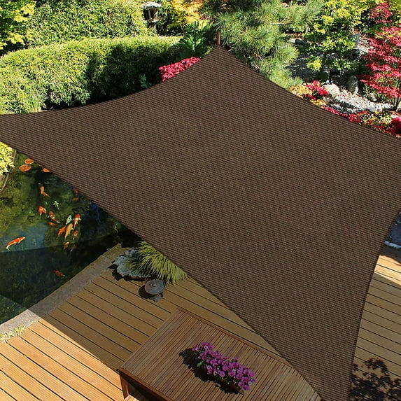 iCOVER Sun Shade Sail Canopy, 185GSM Fabric Permeable Pergolas Top Cover, for Outdoor Patio Lawn Garden Backyard Awning (12'x16', Brown)