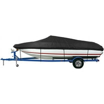 iCOVER Trailerable Boat Cover, Waterproof Heavy Duty Marine Grade Canvas 12ft-14ft Long and 68" Wide