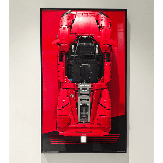 iCUANUTY Display Wallboard for Lego Technic Ferrari Daytona SP3 42143, Adult Collectibles Car Wall Mount for Building Blocks, Gifts for Lego Lovers (Only Display Wallboard)