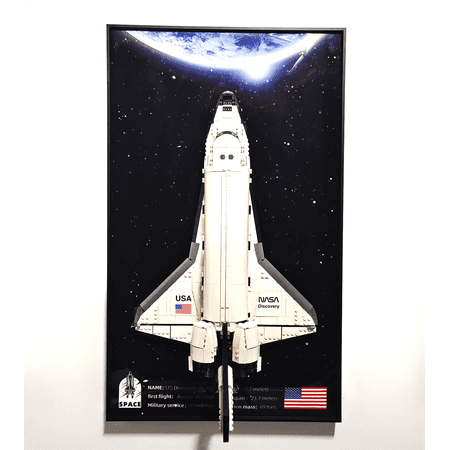 iCUANUTY Display Wallboard for Lego Technic Icons NASA Space Shuttle Discovery 10283, Spaceship Collectibles Car Wall Mount for Building Blocks frame, Gifts for Lego Lovers (Only Display Wallboard)