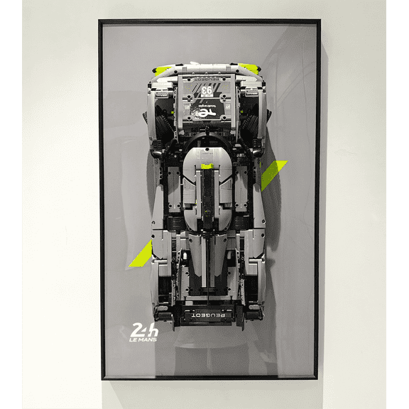 iCUANUTY Display Wallboard for Lego Technic Peugeot 9X8 24H Le Mans Hypercar 42156, Adult Collectibles Car Wall Mount for Building Blocks frame, Gifts for Lego Lovers (Only Display Wallboard)