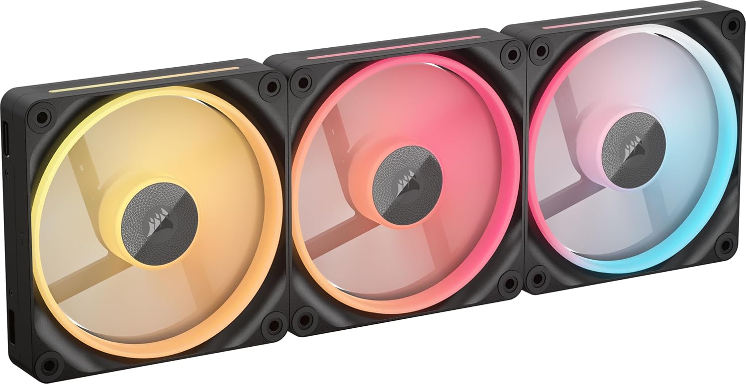 iCUE Link LX120-R RGB 120mm PWM Reverse Fans – Triple Fan Kit – Low ...