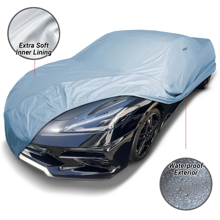 100% Waterproof Custom Car Cover For Chevy Corvette - All Weather Protection, Lifetime Warranty