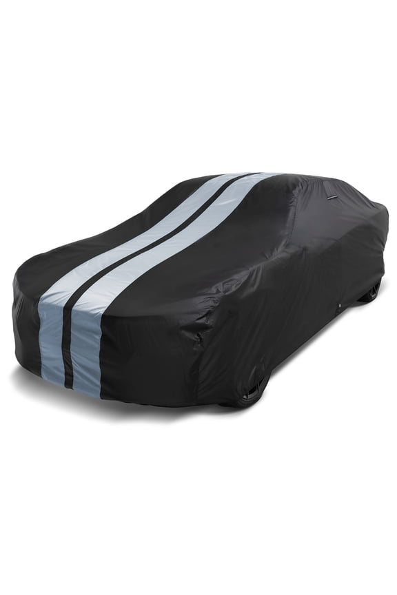 Waterproof Custom Fit Premium Car Cover for 1978-1985 Mazda RX-7 (Black / Gray)