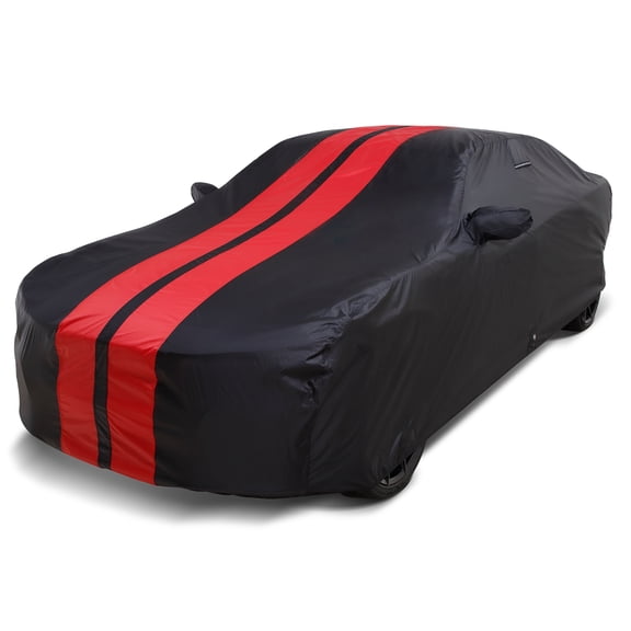iCarCover Waterproof Custom Fit Premium Car Cover for 1986-1995 Mazda RX-7 (Black / Red)