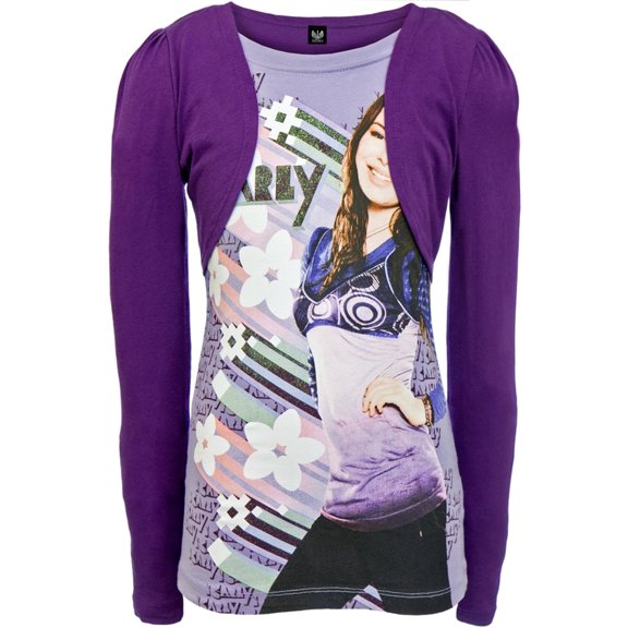 iCarly - Flower Lines Girls Youth 2fer Long Sleeve T-Shirt - Youth Medium