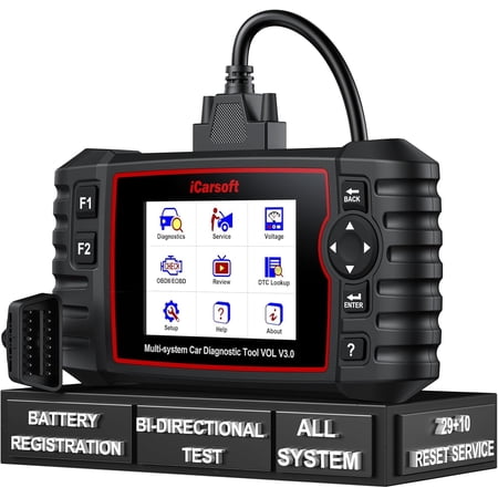 iCarsoft Bidirectional Diagnostic Scanner for Volvo/SAAB, Upgraded VOL V3.0 OBD2 Scan Tool 39 Resets,Battery Registration, All System Actuation Test Live Graph Data Engine Fault Code Reader