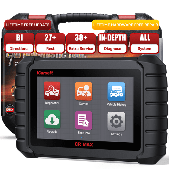 iCarsoft CR MAX 2025 Ver Bidirectional Scan Tool All System Diagnosis 49+ Services 47+ Special Functions Full Active Test OBD2 Scanner Diagnostic Tool Car Code Reader ECU Coding CAN FD Free Update