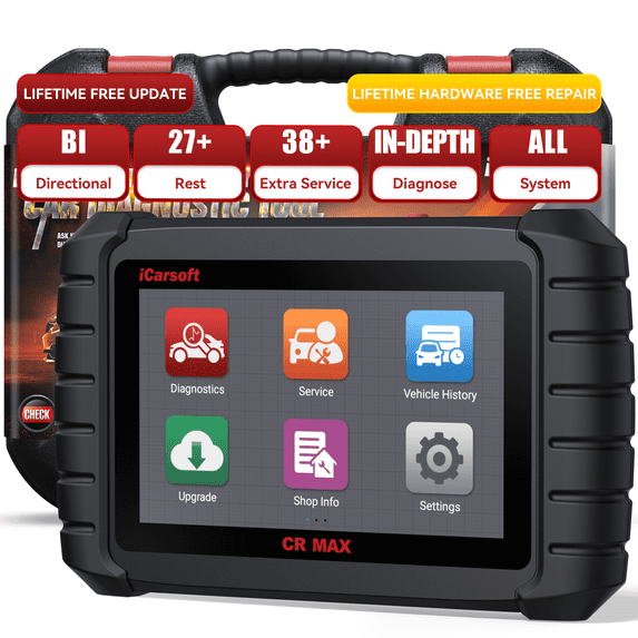 iCarsoft CR MAX 2025 Ver Bidirectional Scan Tool All System Diagnosis 49+ Services 47+ Special Functions Full Active Test OBD2 Scanner Diagnostic Tool Car Code Reader ECU Coding CAN FD Free Update