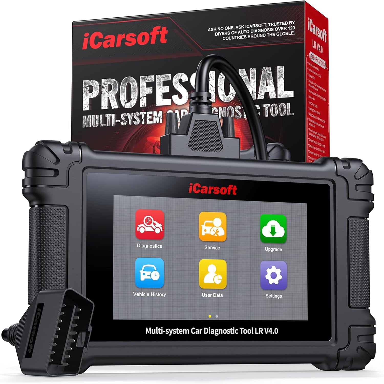 iCarsoft LR V4.0 Automotive Diagnostic Tool with Full Systems Bidirectional Diagnostic Scan Tool, OBD2 Scanner