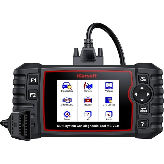 iCarsoft MB V2.0 OBD2 Scanner for Mercedes-Benz Full System Diagnostic Tool with 8 Resets, Auto VIN, Oil, EPB, SAS, DPF, ETC, TPMS, INJ, BLD, Battery Test, Free Lifetime Updates