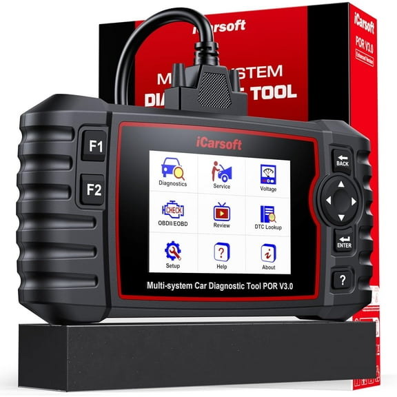 iCarsoft POR V3.0 OBD2 Diagnostic Tool Enhanced Version for Porsche & Cayenne Auto VIN Detection, Quick Test, Full System Scanner for Engine, ABS, SRS, Transmission