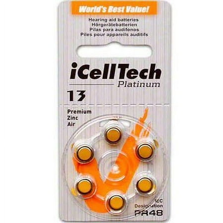 iCellTech Size 13 Hearing Aid Batteries (24 batteries)
