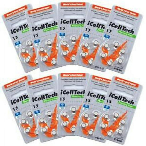 iCellTech Size 13 Hearing Aid Batteries (60 batteries)