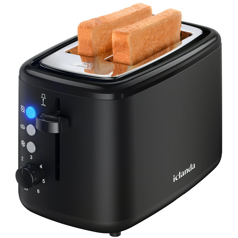 iClanda Toaster 2 Slice, 1.5 In Wide Slot Toaster, Cool Touch with 6 Shade  Selectors, 2 Slice Toaster with High Lift Lever, Removal Crumb Tray, for  Bagels, Waffles, Bread, Bun or English Muffins 
