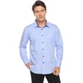 thumbnail image 1 of iClosam Men's Dress Shirt Regular Fit Solid Buttondown Work Shirt, Light Blue, 1 of 8