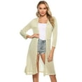 thumbnail image 1 of iClosam Women Cardigan Casual Hollow Knit Sweater Cardigans 3/4 Sleeve Tops, Beige, 1 of 7