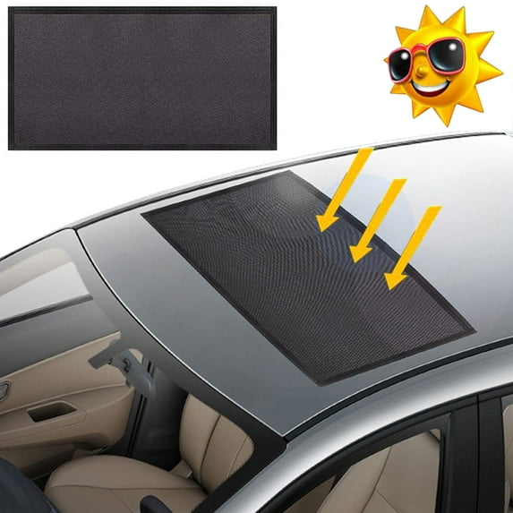 iClover Car Sunroof Sunshade, Universal Magnetic Net Breathable Mesh for Overnight Camping, Quick Install Durable UV Sun Protection Cover for Baby Kids Breastfeeding when Parking on Trips 21.7 x 37.4"