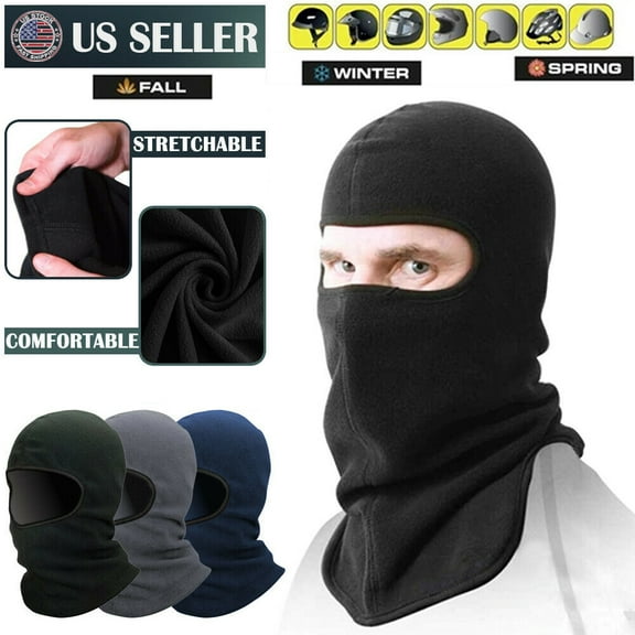 iClover Full Face Ski Mask Balaclava Winter Thermal Fleece Hood Neck Warmer for Cycling Black