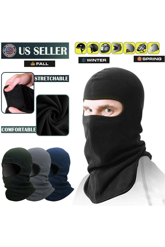 iClover Full Face Ski Mask Balaclava Winter Thermal Fleece Hood Neck Warmer for Cycling Black