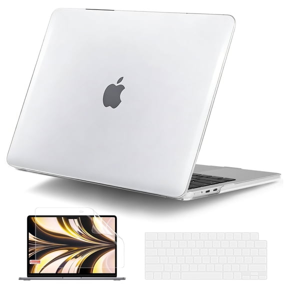 IC ICLOVER for MacBook Air 13 inch Case A3240 A3113 A2681 (2025 2024 2023 2022 Release), Snap on Hard Shell & Keyboard Cover & Screen Film for MacBook Air 13.6" M2 M3 M4 Chip, Clear