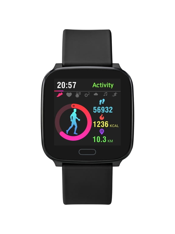 iConnect by Timex Active Smartwatch with Heart Rate, Notifications & Activity Tracking 37mm – Black with Black Resin Strap