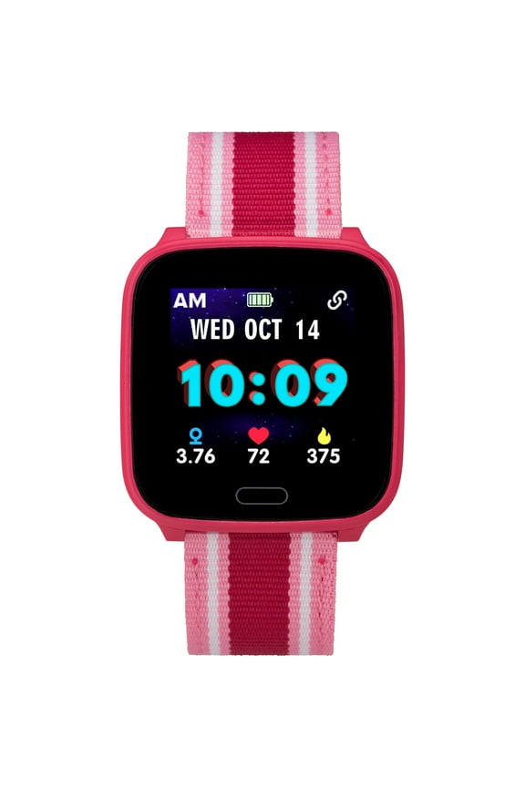 iConnect by Timex Kids Active Pink 37mm Smartwatch, Heart Rate, Notifications & Activity Tracking, Resin Strap