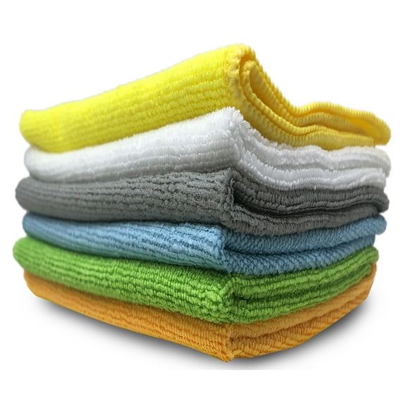 iCooker Microfiber Cleaning Cloths for Cars And Household Cleaner 15 x 12, 6 Pack
