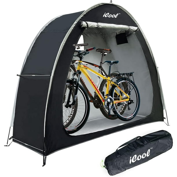 iCool Outdoor Bike Cover Storage Shed Tent 210D Oxford Thick Waterproof Storage of 2 Bicycle Black Walmart Business Supplies