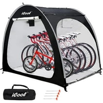 iCool Outdoor Waterproof Bike Covers Storage Shed Tent of 4 Bicycles or Motorcycle (Black)