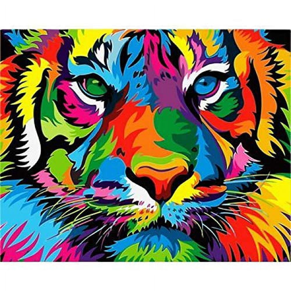 FILASLFT Tiger Paint by Number for Adults, Animal Kids Paint by Number Kits on Canvas, Painting by Numbers for Home Wall Decoration and Gifts 16 x