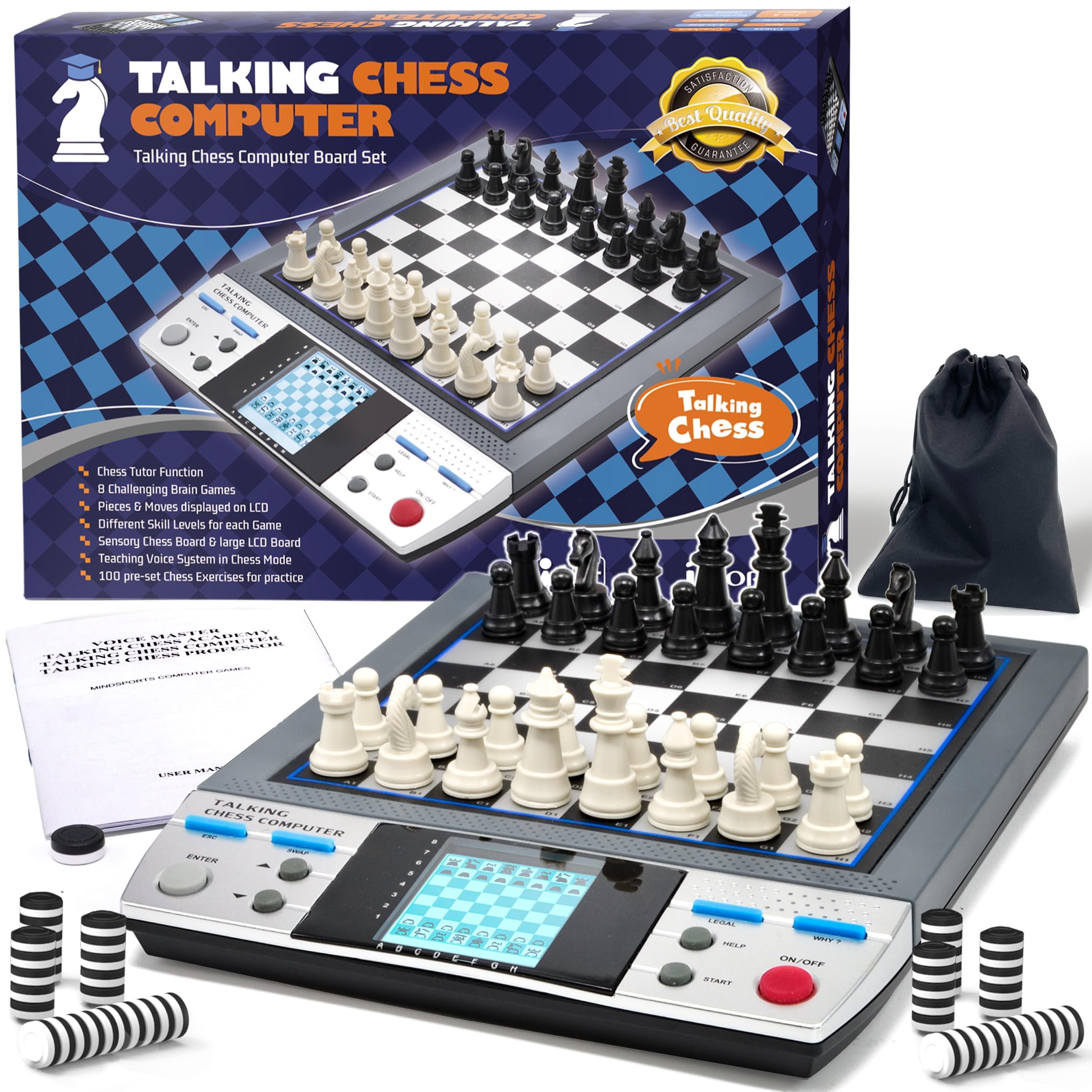 iCore Electronic Chess Set Talking Chess Computer Set, Board Game