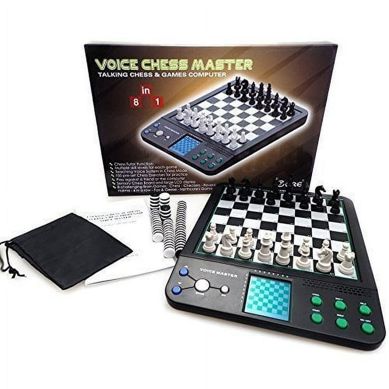 ICore Electronic Chess Board Game Master Pro com 8 jogos diferentes, 12  modos de xadrez ímã xadrez conjuntos jogo, jogar 2 jogador ou contra  computador iniciante a especialista, 30 níveis de habilidade