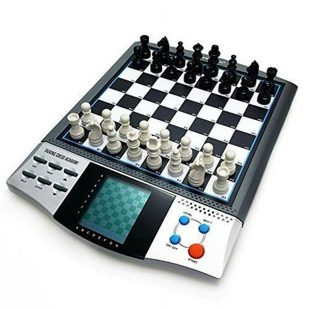 iCore Magnet Chess Sets Board Game, Electronics Travel Talking Checkers Master Pro 8 in 1, Portable Chessboard Tournament for Kids and Adults