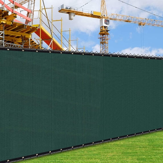iCover 4x25ft Privacy Screen Fence, Garden Windscreen Mesh Shade Sail Net Barrier, Reinforced Bindings and Brass Grommets Cable Zip Ties Included,Green