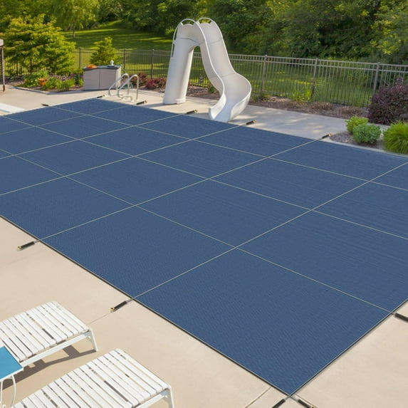 iCover Pool Safety Cover, Fits 20x40ft Rectangle Inground Swimming Pool, Heavy Duty Mesh High Strength Pool Cover, Blue